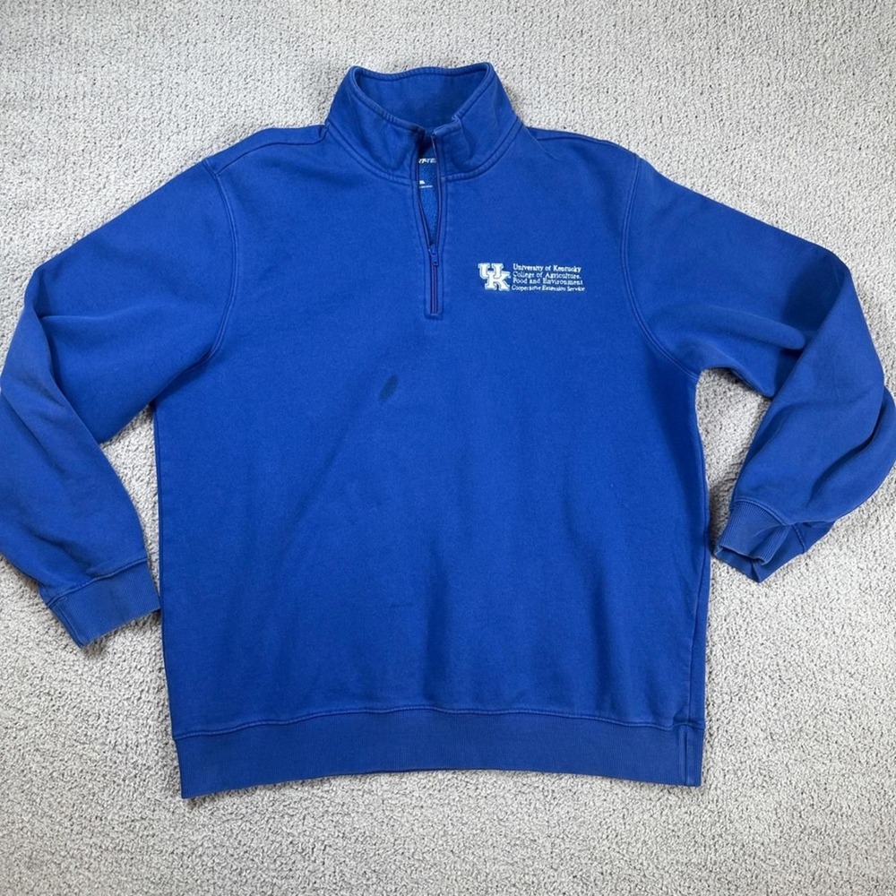 University of Kentucky Agriculture Quarter Zip Sweatshirt Blue Mens XL Sport-Tek